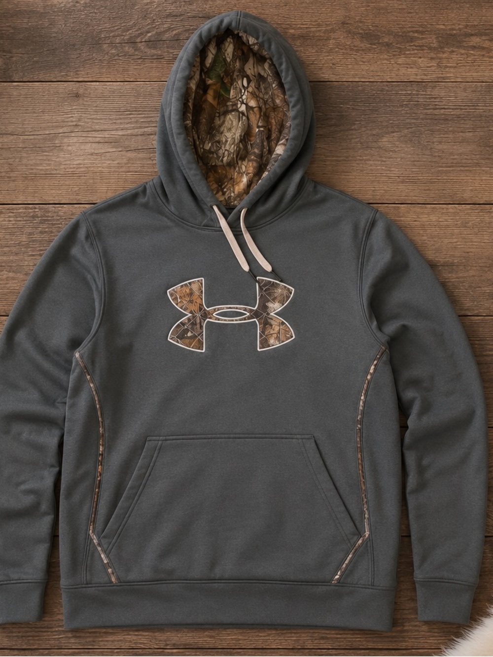 Under Armour Storm1 Realtree X Camo Hoodie Men XL Gray Gorpcore Streetwear